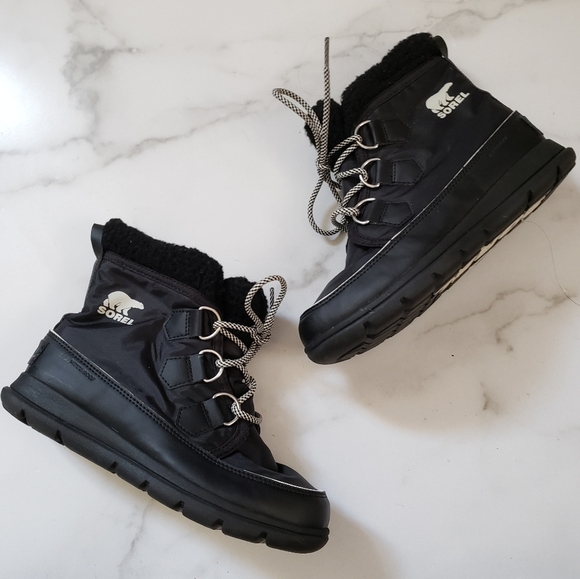 Sorel Explorer Carnival Weather Winter Snow Boots Black Size 6.5 - Picture 7 of 7